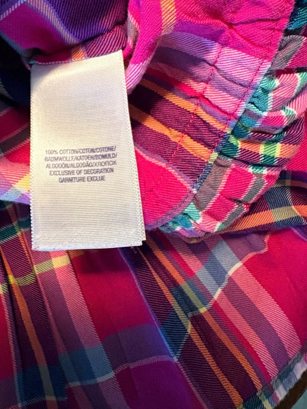 Polo Ralph Lauren Pink Plaid Madras Shirt Dress Dropping Waist Peplum Hem 2T